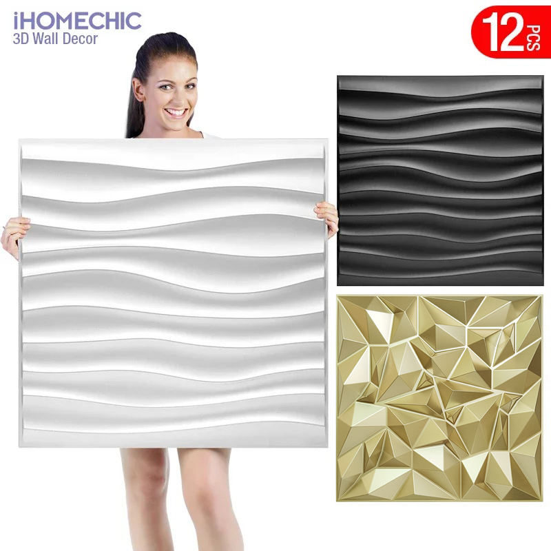 Pvc Panel Background - 12 szt. 50x50cm Panel ścienny 3D